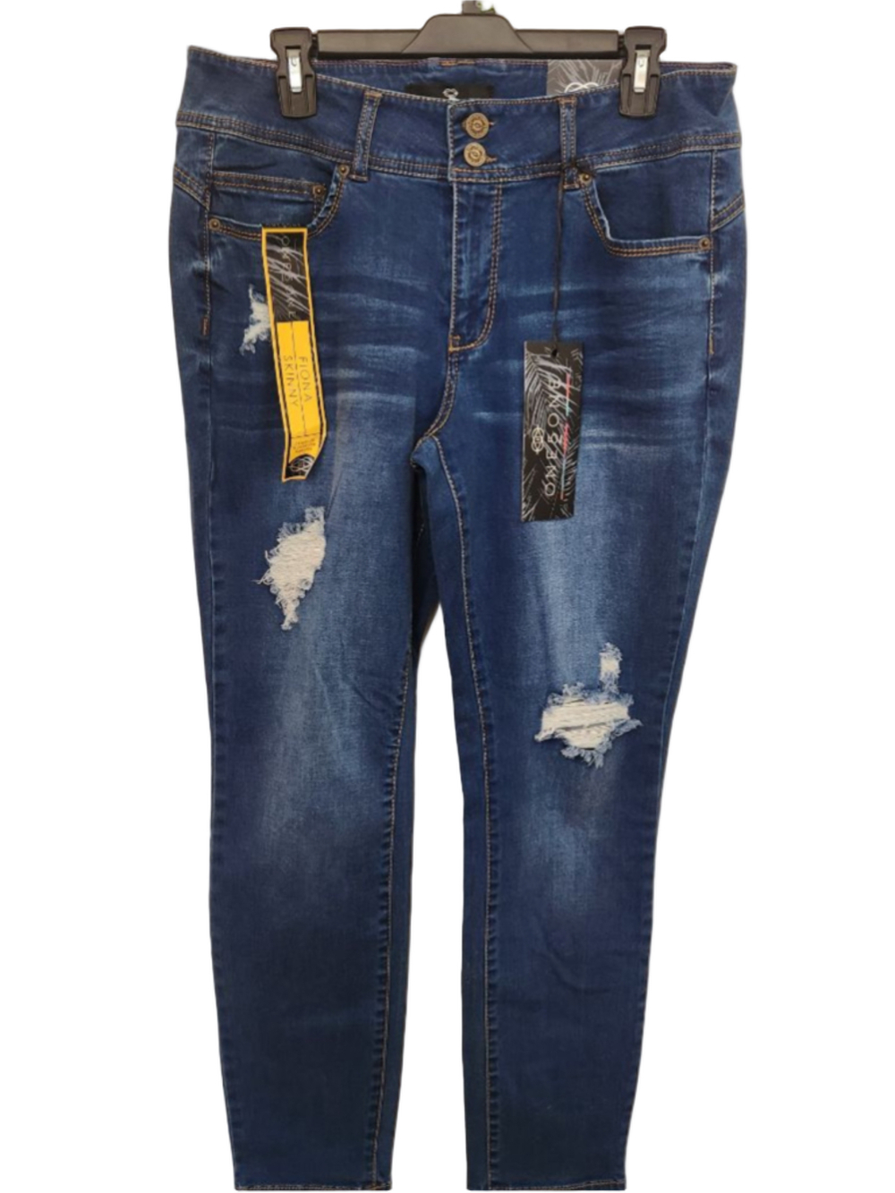 ONE5ONE Blue Distressed Skinny Jeans Size 12